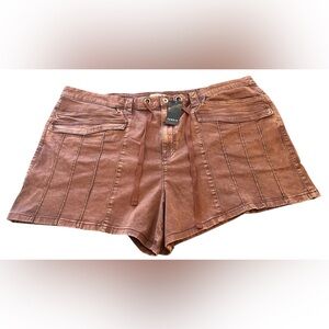 Torrid Festi High Rise Utility Shorts Plus Size 24 Rust Brown NWT